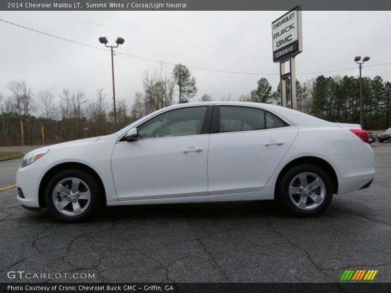 Summit White / Cocoa/Light Neutral 2014 Chevrolet Malibu LT