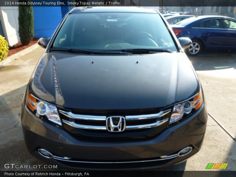 Smoky Topaz Metallic / Truffle 2014 Honda Odyssey Touring Elite