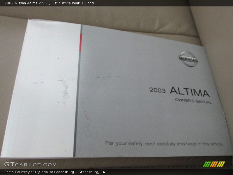 Satin White Pearl / Blond 2003 Nissan Altima 2.5 SL