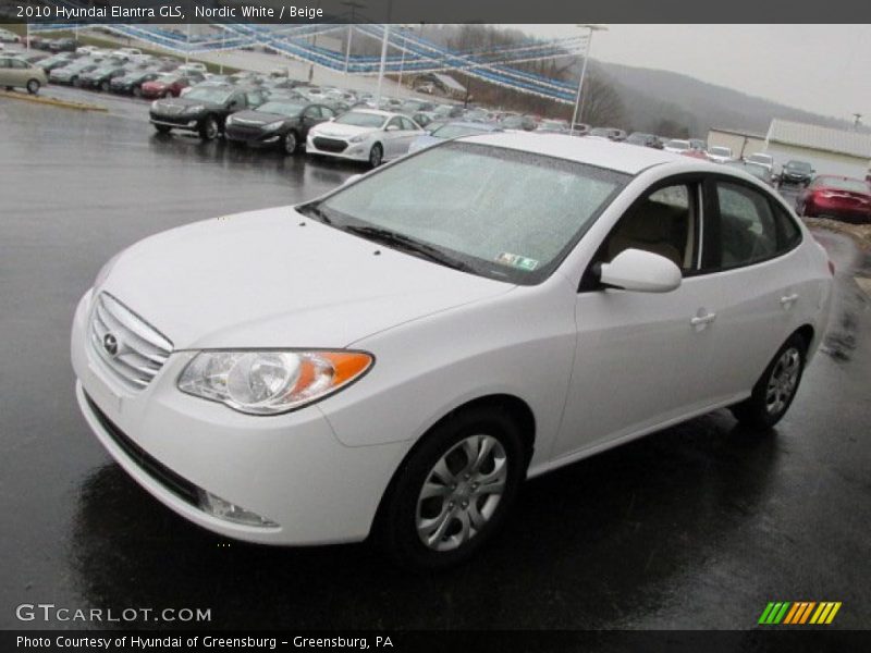 Nordic White / Beige 2010 Hyundai Elantra GLS