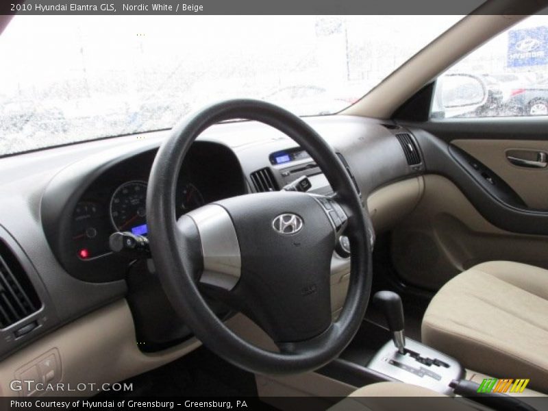 Nordic White / Beige 2010 Hyundai Elantra GLS