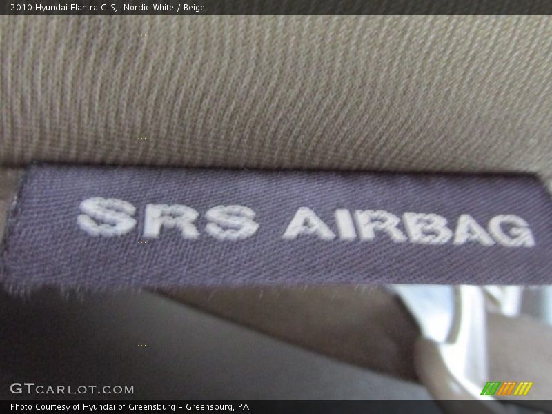 Nordic White / Beige 2010 Hyundai Elantra GLS