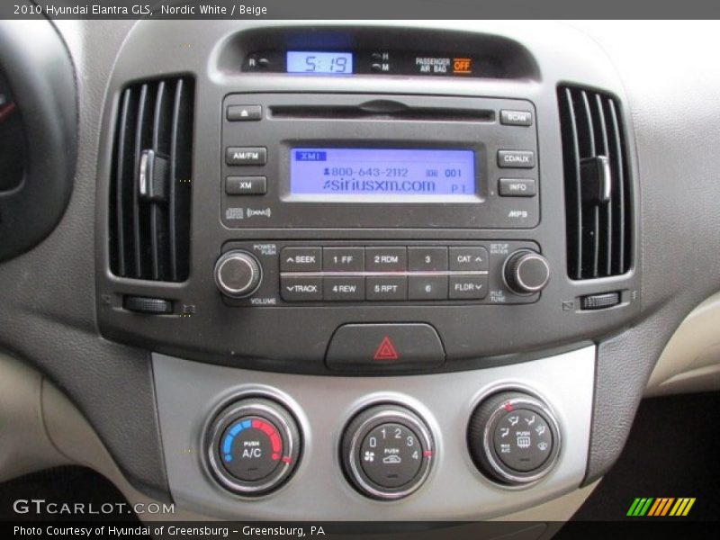 Nordic White / Beige 2010 Hyundai Elantra GLS