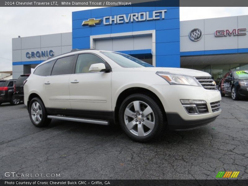 White Diamond Tricoat / Ebony/Mojave 2014 Chevrolet Traverse LTZ
