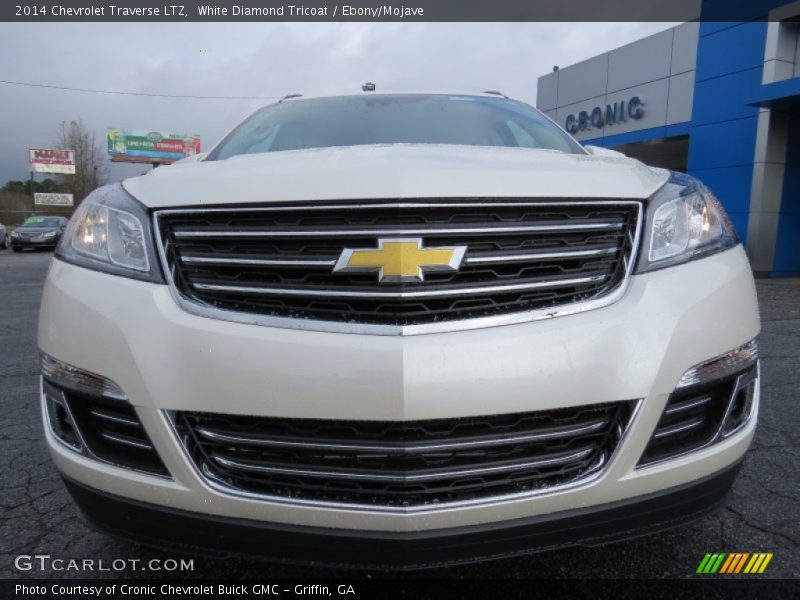 White Diamond Tricoat / Ebony/Mojave 2014 Chevrolet Traverse LTZ