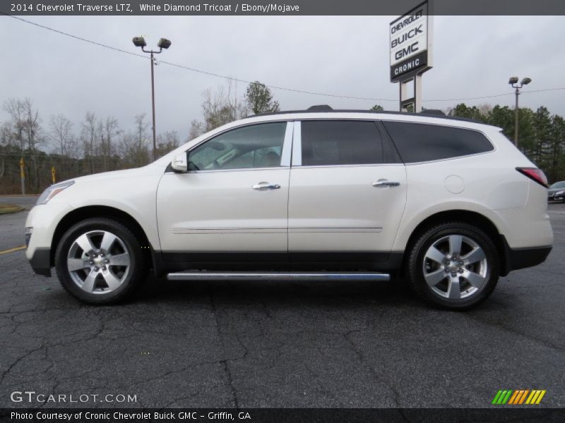 White Diamond Tricoat / Ebony/Mojave 2014 Chevrolet Traverse LTZ