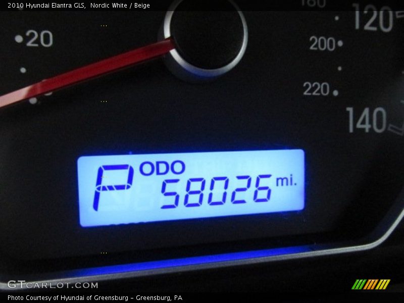 Nordic White / Beige 2010 Hyundai Elantra GLS