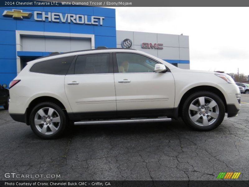 White Diamond Tricoat / Ebony/Mojave 2014 Chevrolet Traverse LTZ