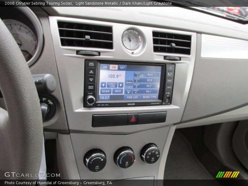 Light Sandstone Metallic / Dark Khaki/Light Graystone 2008 Chrysler Sebring Touring Sedan