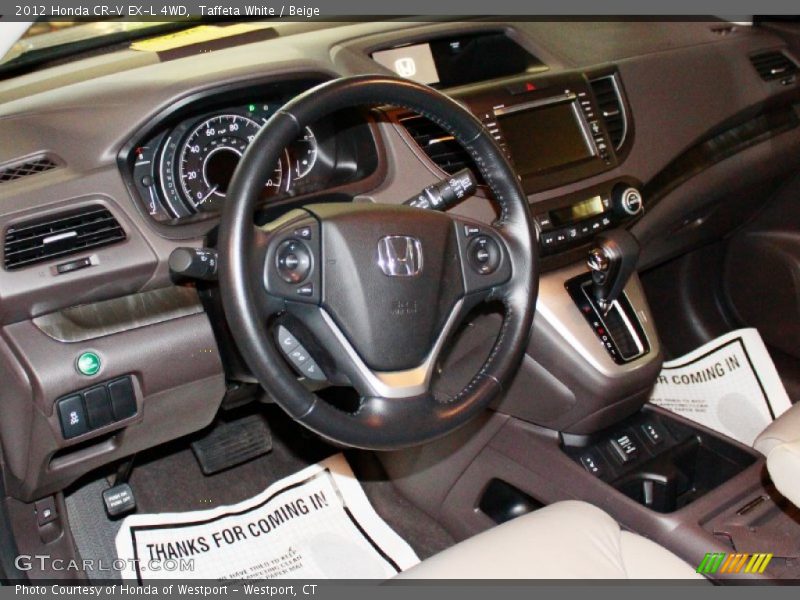 Taffeta White / Beige 2012 Honda CR-V EX-L 4WD