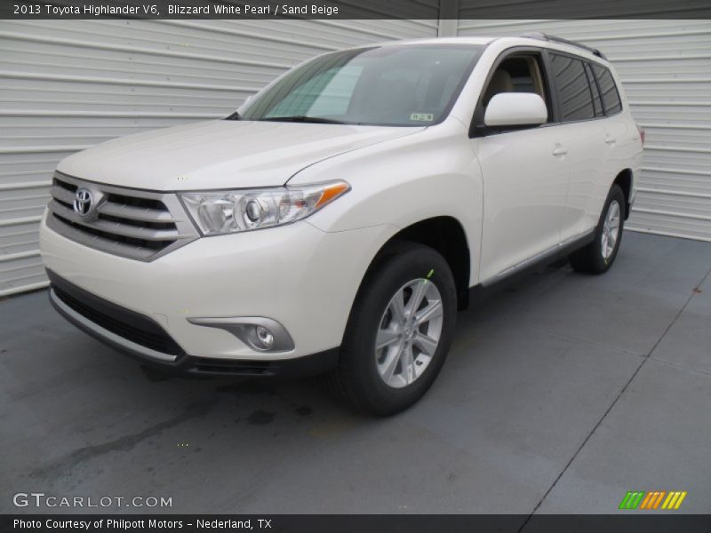 Blizzard White Pearl / Sand Beige 2013 Toyota Highlander V6