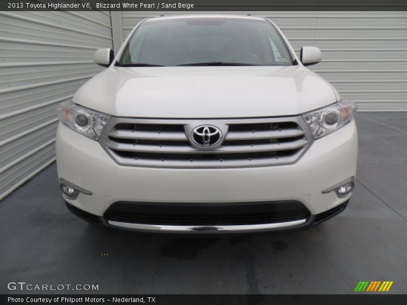 Blizzard White Pearl / Sand Beige 2013 Toyota Highlander V6