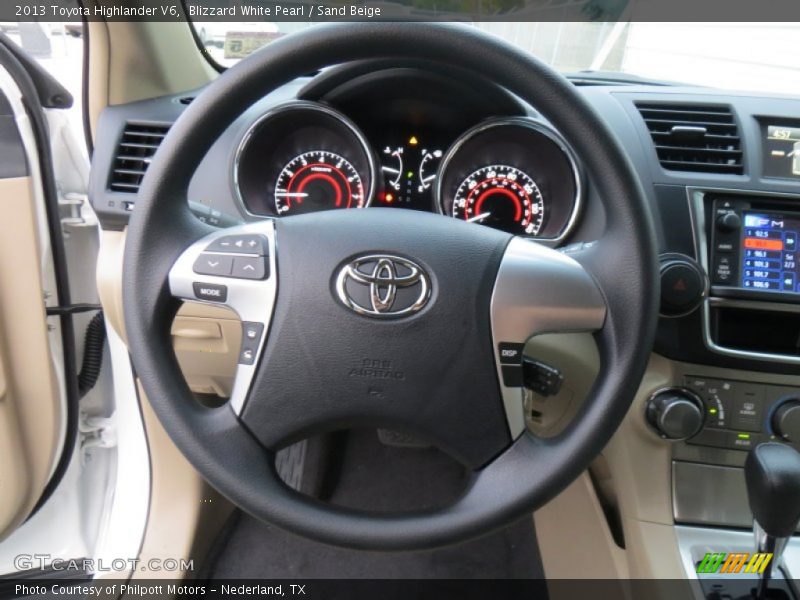 Blizzard White Pearl / Sand Beige 2013 Toyota Highlander V6