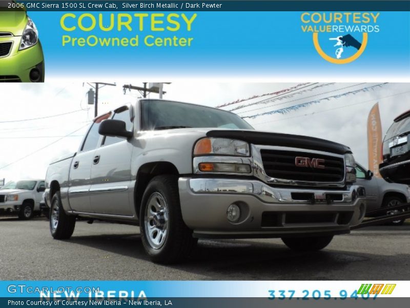 Silver Birch Metallic / Dark Pewter 2006 GMC Sierra 1500 SL Crew Cab