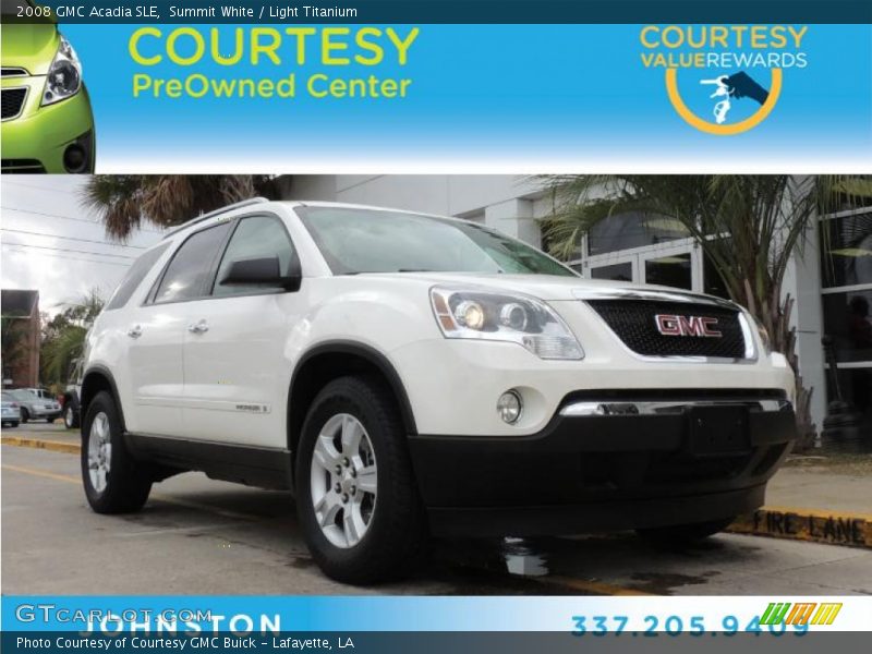 Summit White / Light Titanium 2008 GMC Acadia SLE