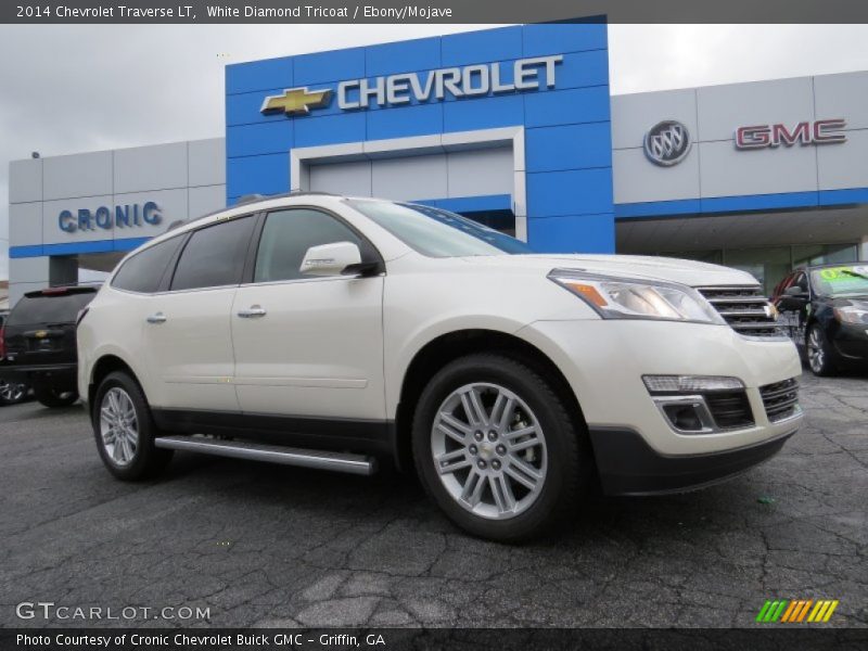 White Diamond Tricoat / Ebony/Mojave 2014 Chevrolet Traverse LT