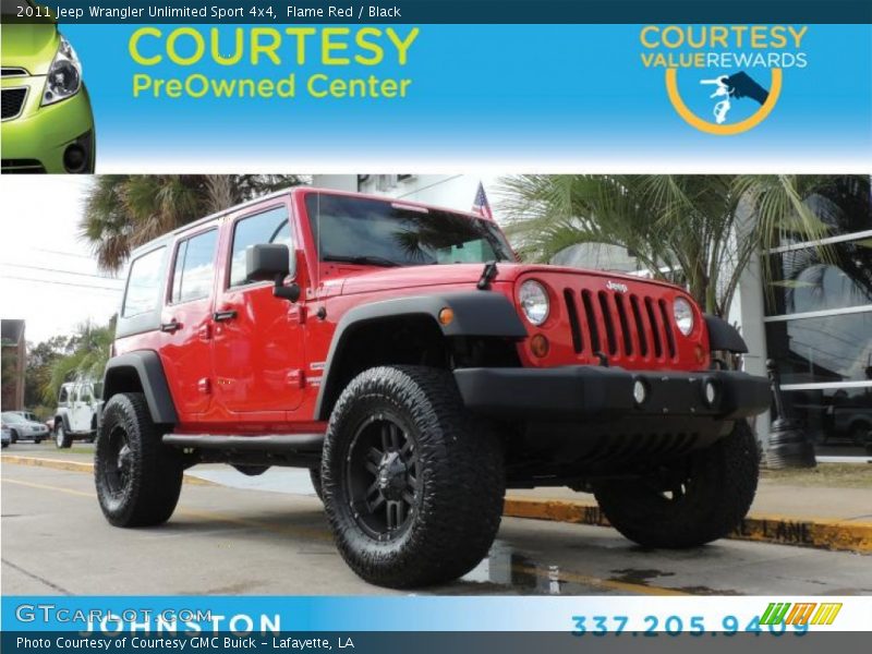 Flame Red / Black 2011 Jeep Wrangler Unlimited Sport 4x4