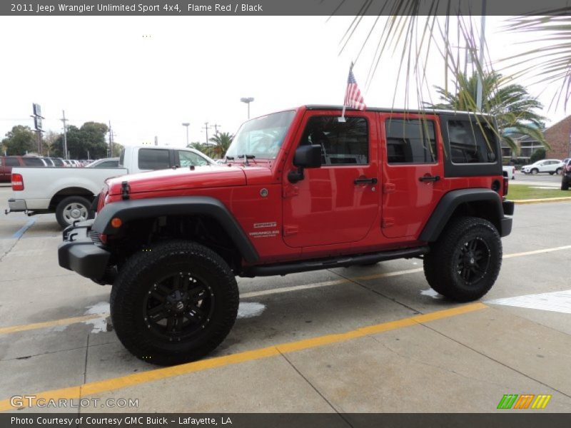 Flame Red / Black 2011 Jeep Wrangler Unlimited Sport 4x4