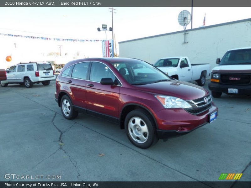 Tango Red Pearl / Gray 2010 Honda CR-V LX AWD