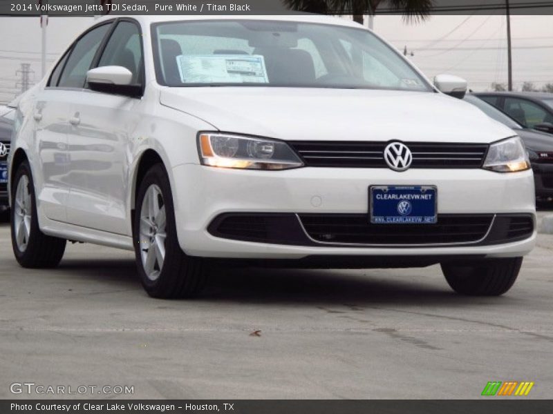Pure White / Titan Black 2014 Volkswagen Jetta TDI Sedan