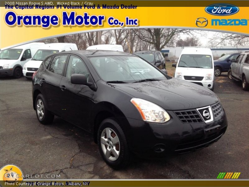 Wicked Black / Gray 2008 Nissan Rogue S AWD