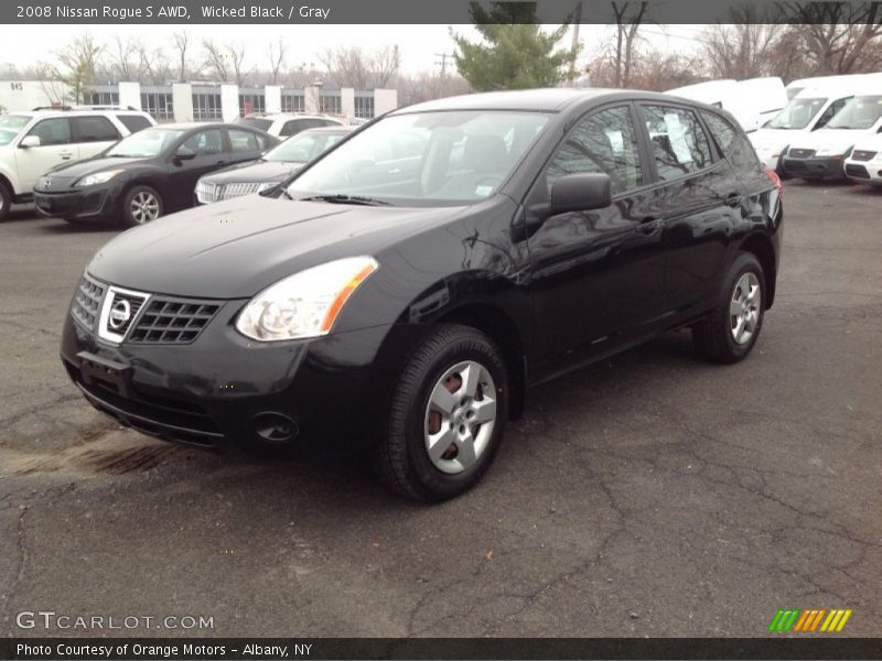 Wicked Black / Gray 2008 Nissan Rogue S AWD