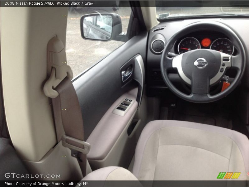 Wicked Black / Gray 2008 Nissan Rogue S AWD