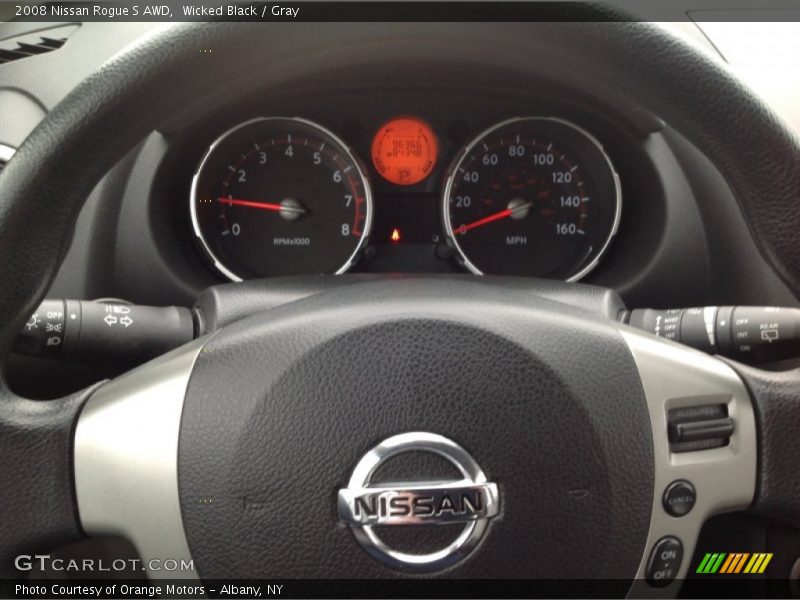 Wicked Black / Gray 2008 Nissan Rogue S AWD