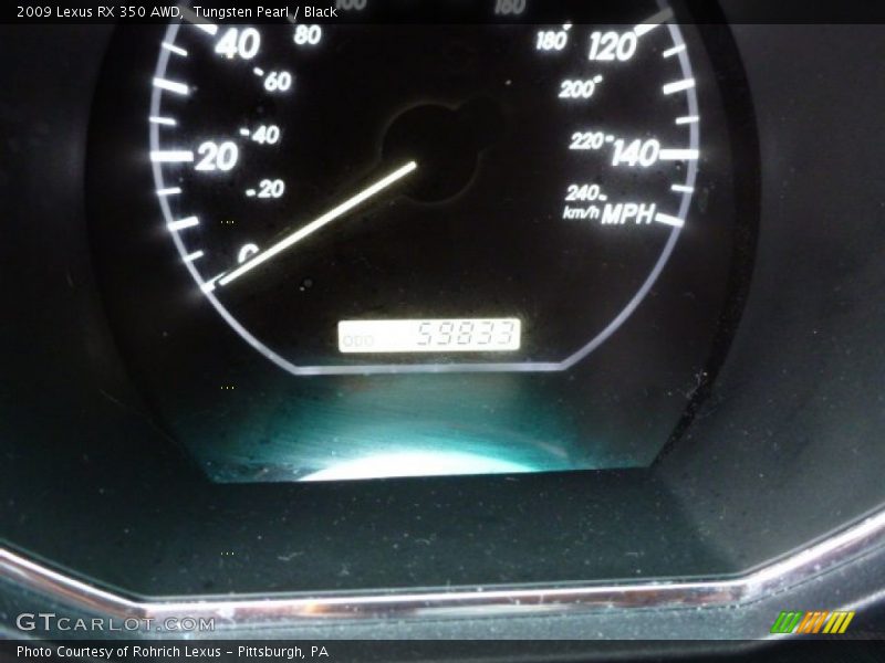 Tungsten Pearl / Black 2009 Lexus RX 350 AWD