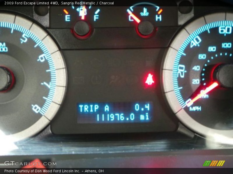 Sangria Red Metallic / Charcoal 2009 Ford Escape Limited 4WD