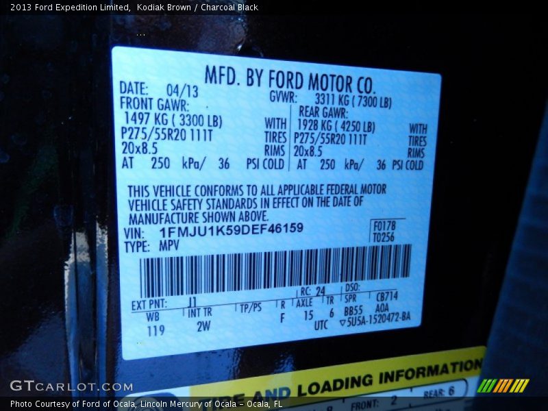 Kodiak Brown / Charcoal Black 2013 Ford Expedition Limited