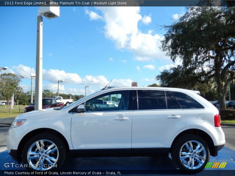 White Platinum Tri-Coat / Medium Light Stone 2013 Ford Edge Limited