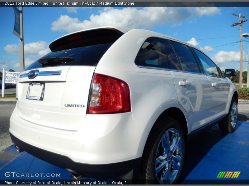 White Platinum Tri-Coat / Medium Light Stone 2013 Ford Edge Limited