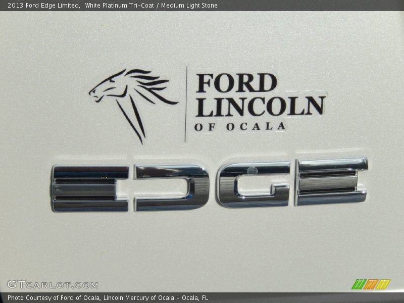 White Platinum Tri-Coat / Medium Light Stone 2013 Ford Edge Limited