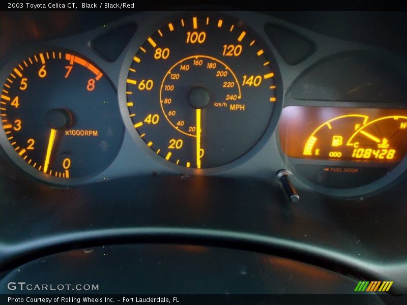 Black / Black/Red 2003 Toyota Celica GT