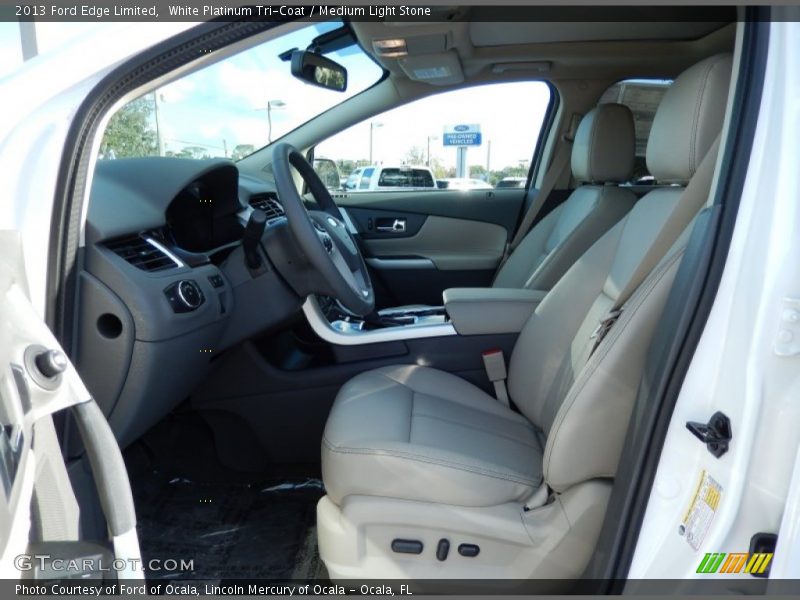 White Platinum Tri-Coat / Medium Light Stone 2013 Ford Edge Limited
