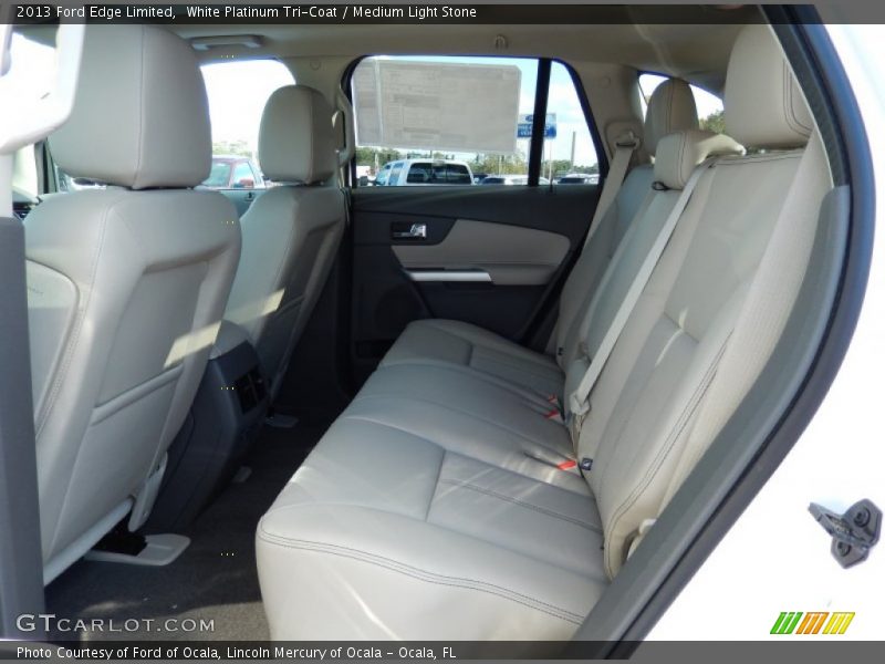 White Platinum Tri-Coat / Medium Light Stone 2013 Ford Edge Limited