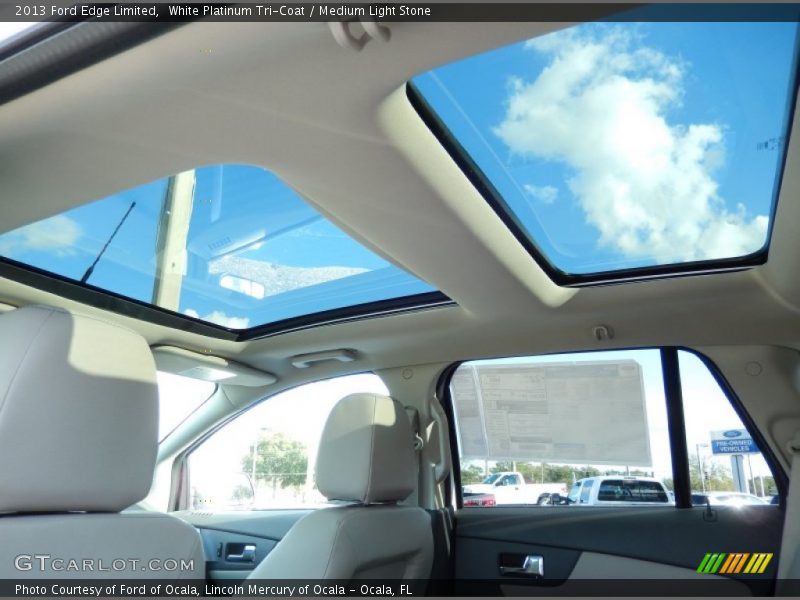 White Platinum Tri-Coat / Medium Light Stone 2013 Ford Edge Limited