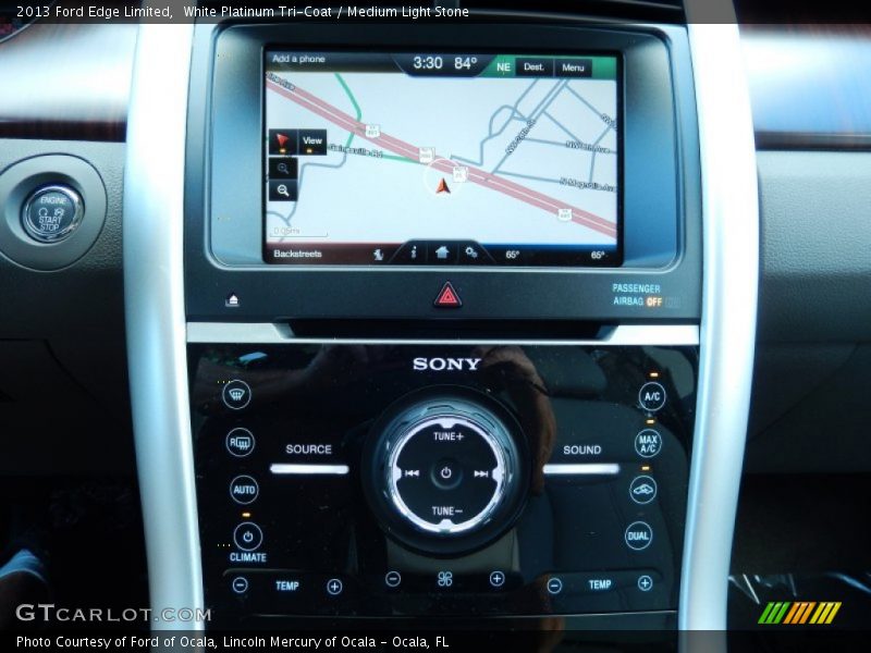White Platinum Tri-Coat / Medium Light Stone 2013 Ford Edge Limited