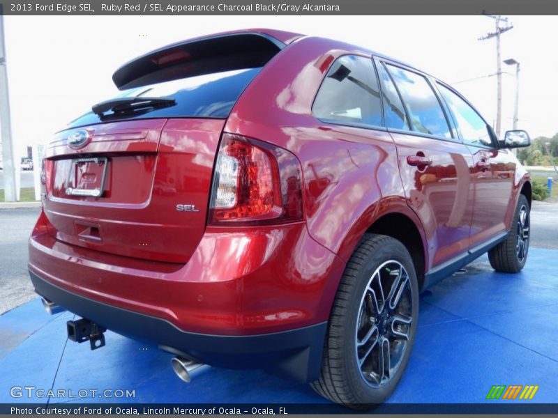 Ruby Red / SEL Appearance Charcoal Black/Gray Alcantara 2013 Ford Edge SEL