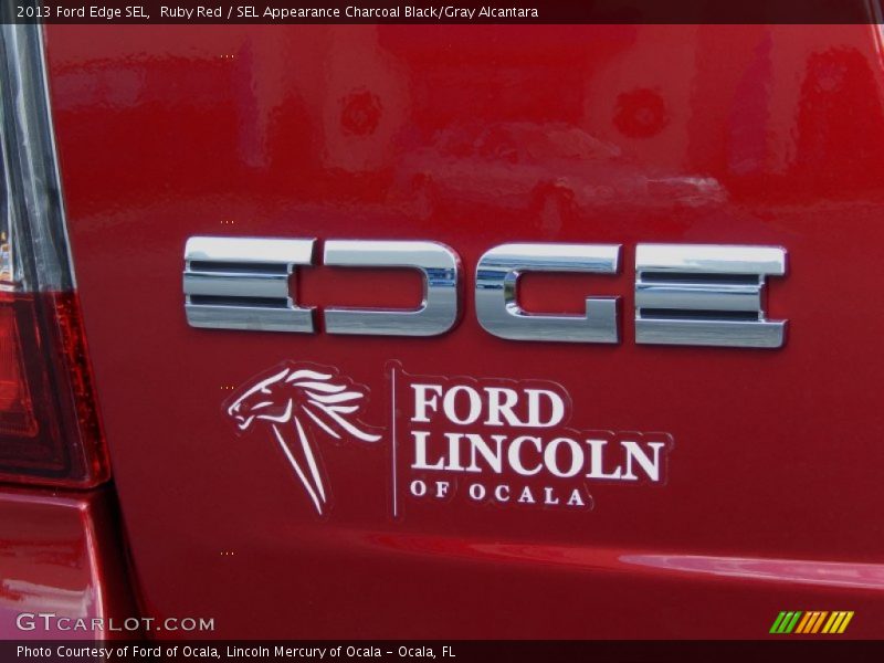 Ruby Red / SEL Appearance Charcoal Black/Gray Alcantara 2013 Ford Edge SEL