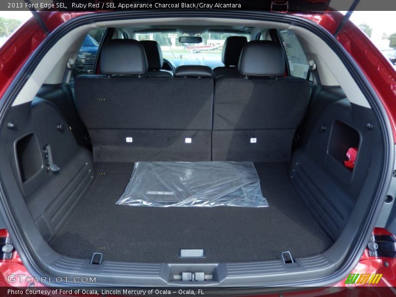 Ruby Red / SEL Appearance Charcoal Black/Gray Alcantara 2013 Ford Edge SEL