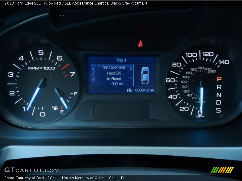 Ruby Red / SEL Appearance Charcoal Black/Gray Alcantara 2013 Ford Edge SEL