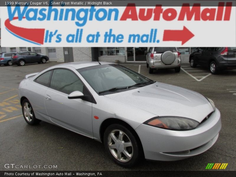 Silver Frost Metallic / Midnight Black 1999 Mercury Cougar V6