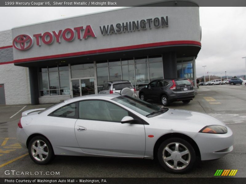 Silver Frost Metallic / Midnight Black 1999 Mercury Cougar V6