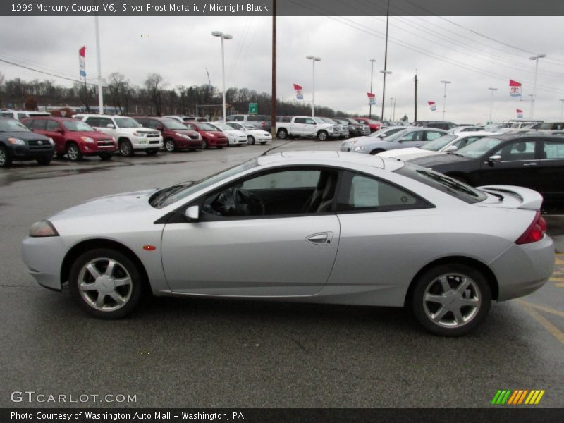 Silver Frost Metallic / Midnight Black 1999 Mercury Cougar V6