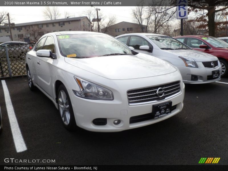 Winter Frost White / Caffe Latte 2010 Nissan Maxima 3.5 SV Premium