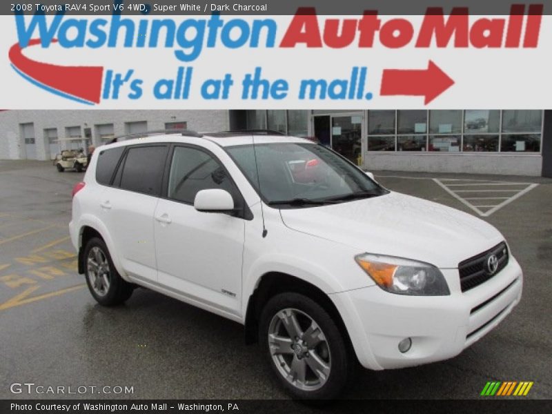 Super White / Dark Charcoal 2008 Toyota RAV4 Sport V6 4WD