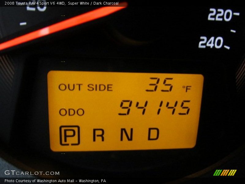 Super White / Dark Charcoal 2008 Toyota RAV4 Sport V6 4WD