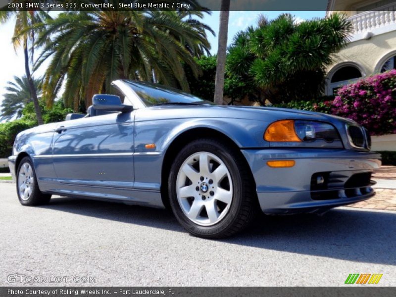 Steel Blue Metallic / Grey 2001 BMW 3 Series 325i Convertible